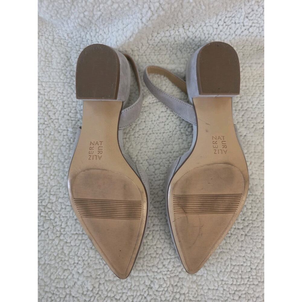 NATURALIZER Light Gray Suede Leather Pumps Women's Slingback Shoe Size 8.5M - Picture 6 of 9